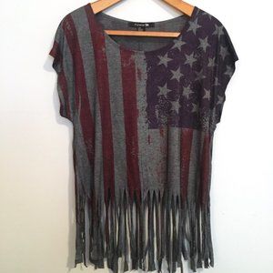 American Flag Fringe Tee | Forever 21